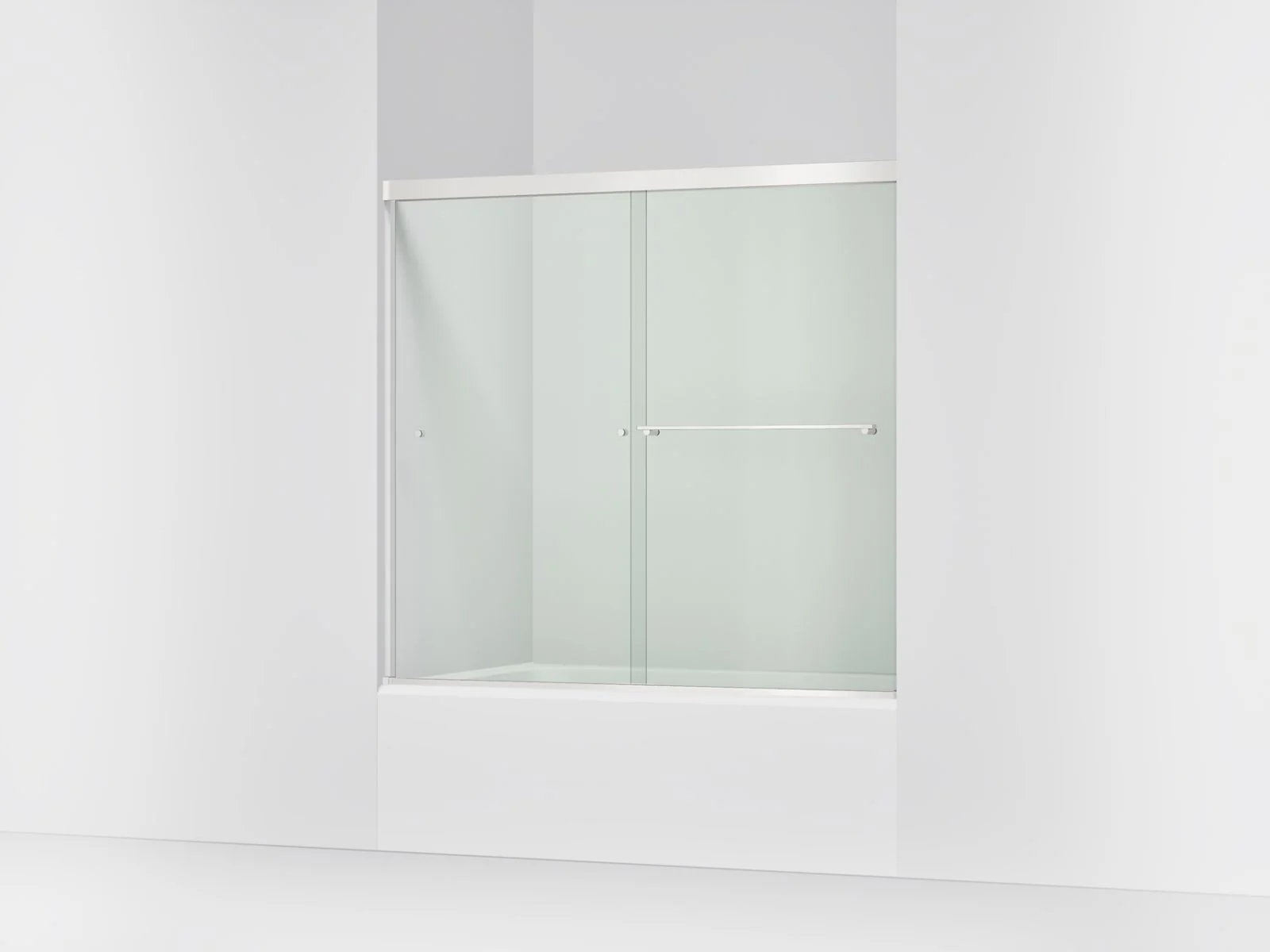 KOHLER K-707000-L Revel Sliding bath door, 55-1/2" H x 56-5/8 - 59-5/8" W, with 1/4" thick Crystal Clear glass - Image 14