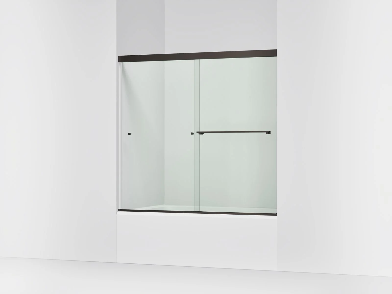 KOHLER K-707000-L Revel Sliding bath door, 55-1/2" H x 56-5/8 - 59-5/8" W, with 1/4" thick Crystal Clear glass - Image 4