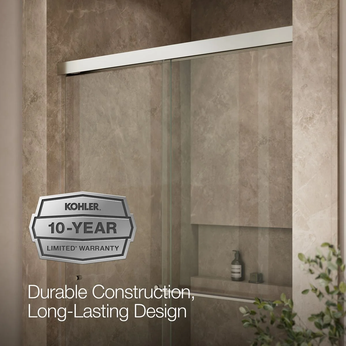 KOHLER K-707106-L Revel Sliding shower door, 76" H x 44-5/8 - 47-5/8" W, with 5/16" thick Crystal Clear glass - Image 13