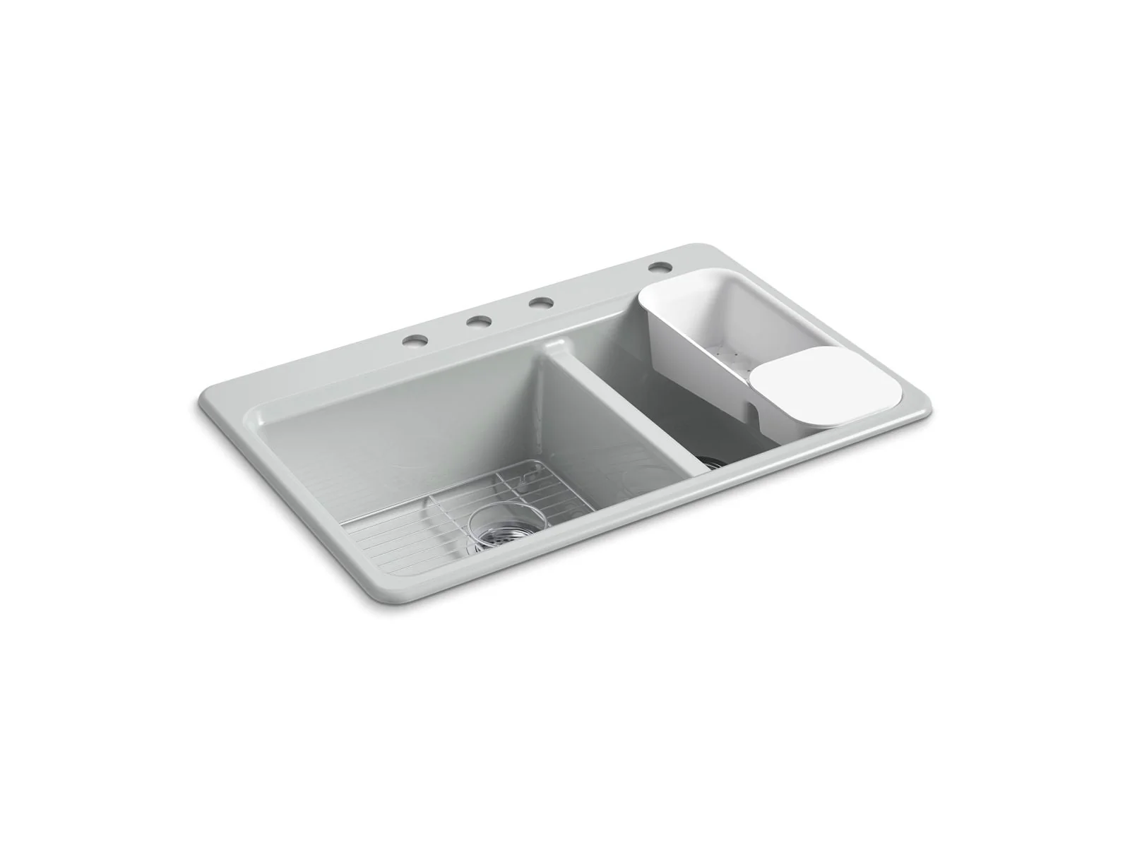 KOHLER K-8669-4A2 Riverby 33" top-mount double-bowl workstation kitchen sink - Image 5