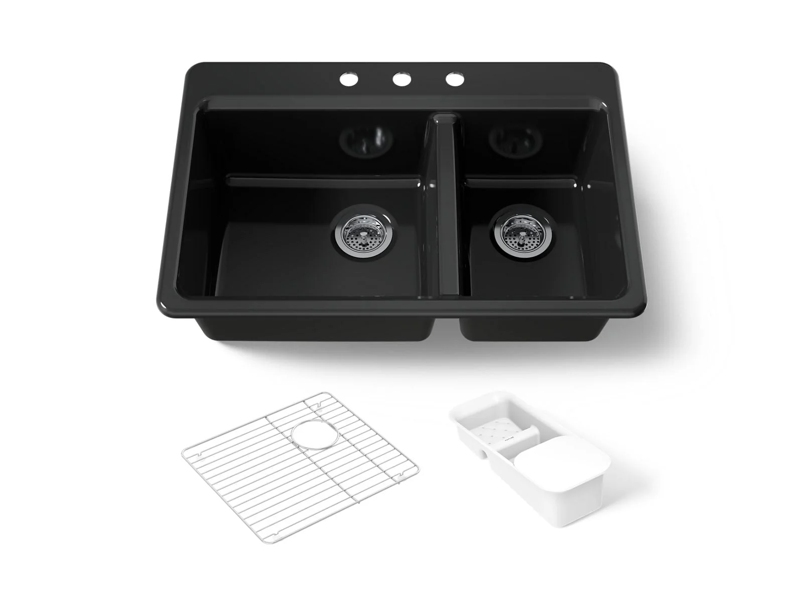KOHLER K-8669-3A2 Riverby 33" top-mount double-bowl workstation kitchen sink - Image 10