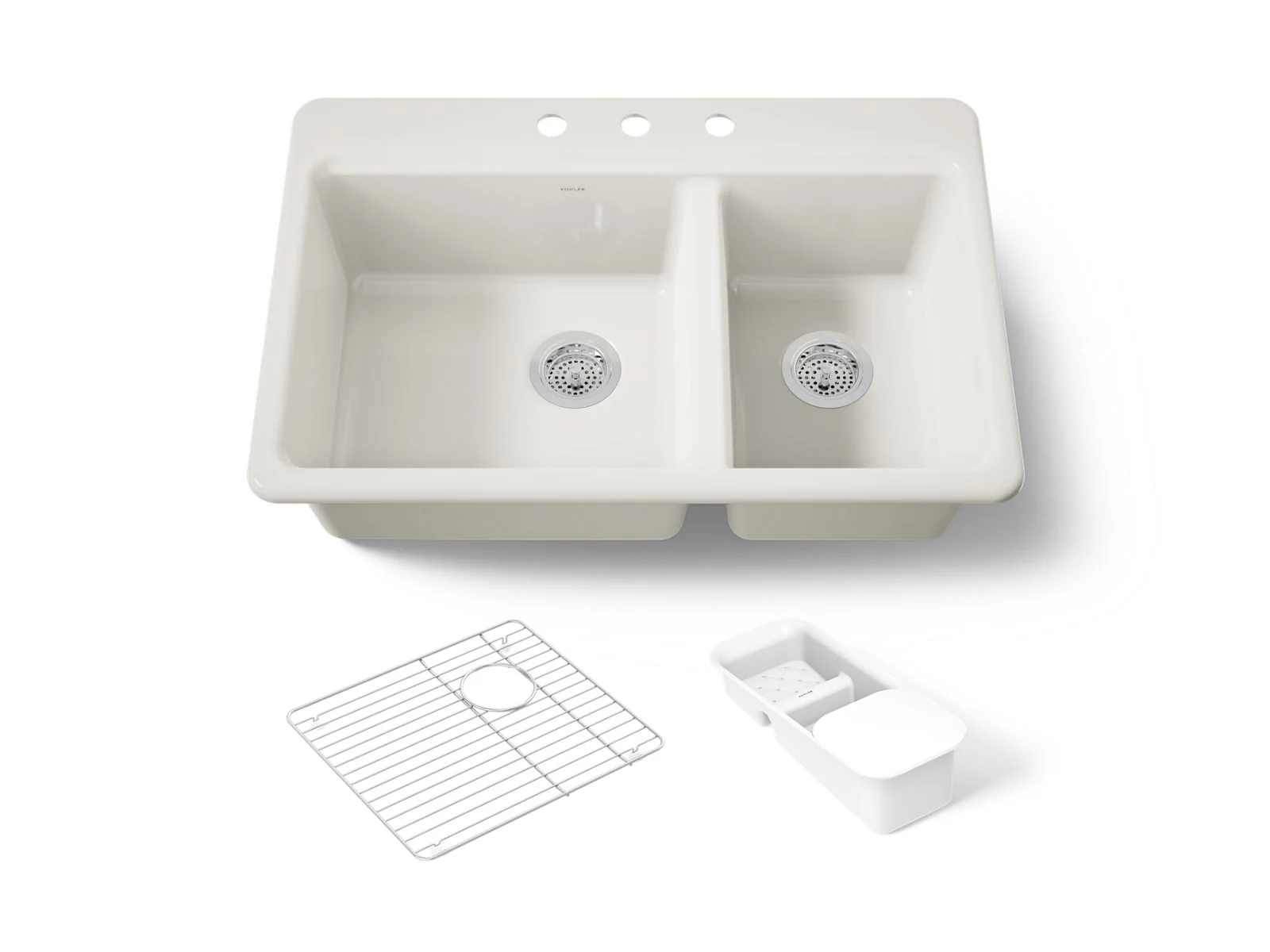KOHLER K-8669-3A2 Riverby 33" top-mount double-bowl workstation kitchen sink - Image 15