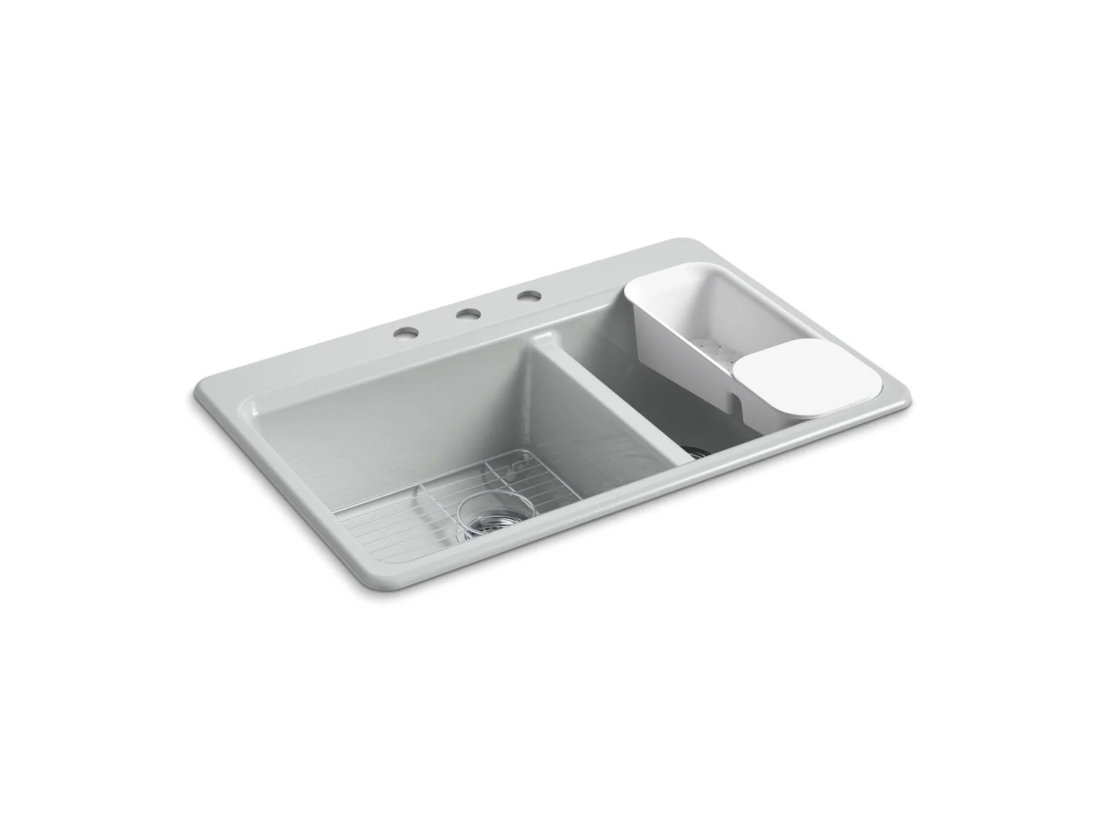 KOHLER K-8669-3A2 Riverby 33" top-mount double-bowl workstation kitchen sink - Image 20