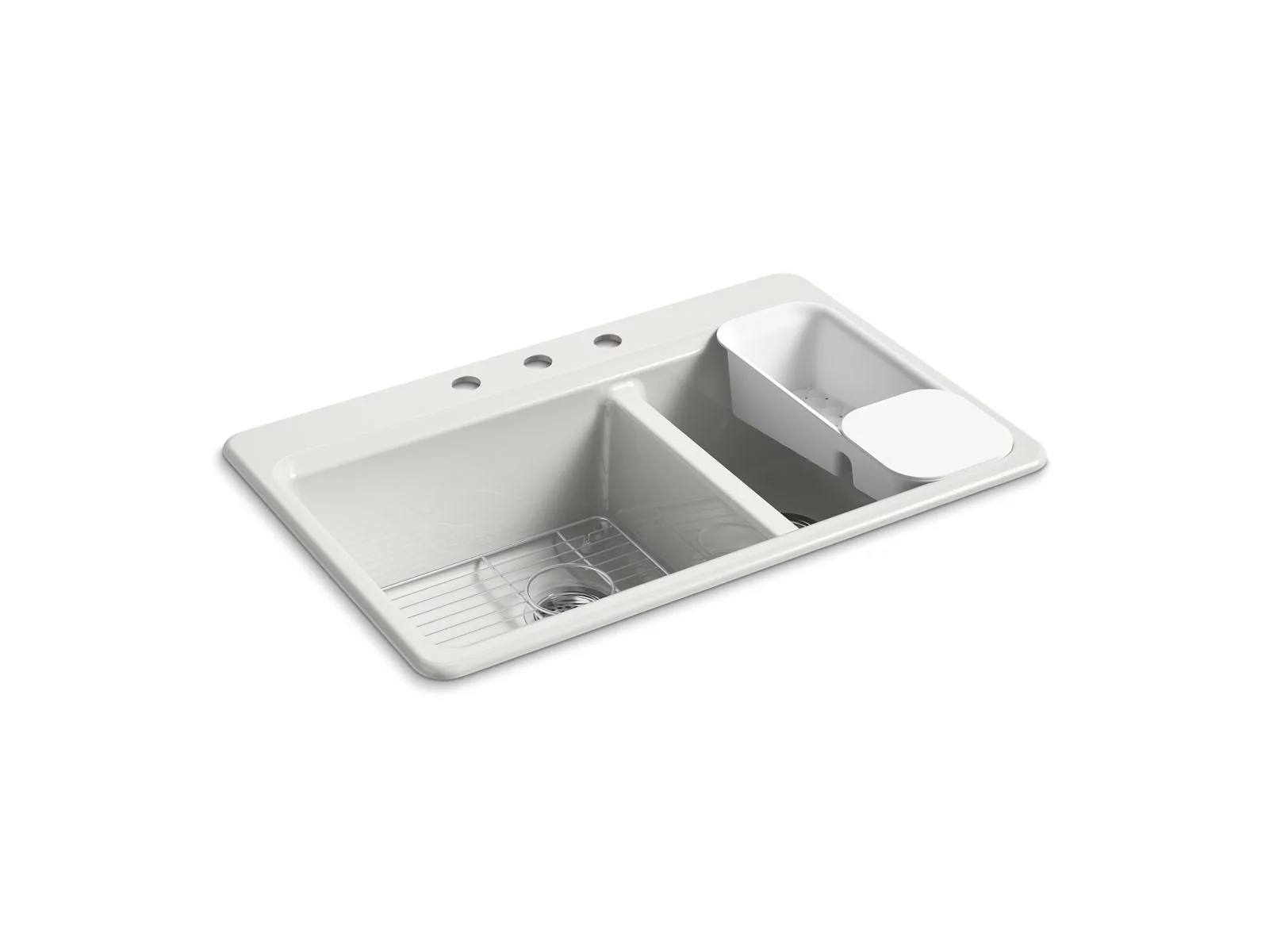 KOHLER K-8669-3A2 Riverby 33" top-mount double-bowl workstation kitchen sink - Image 4