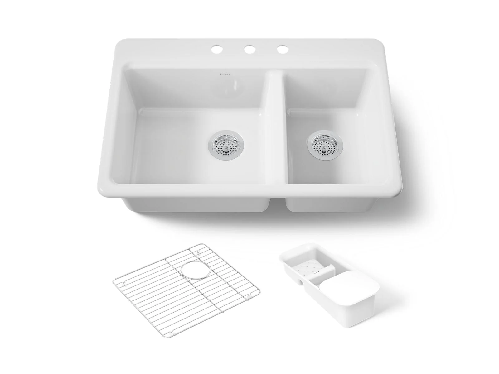 KOHLER K-8669-3A2 Riverby 33" top-mount double-bowl workstation kitchen sink - Image 5