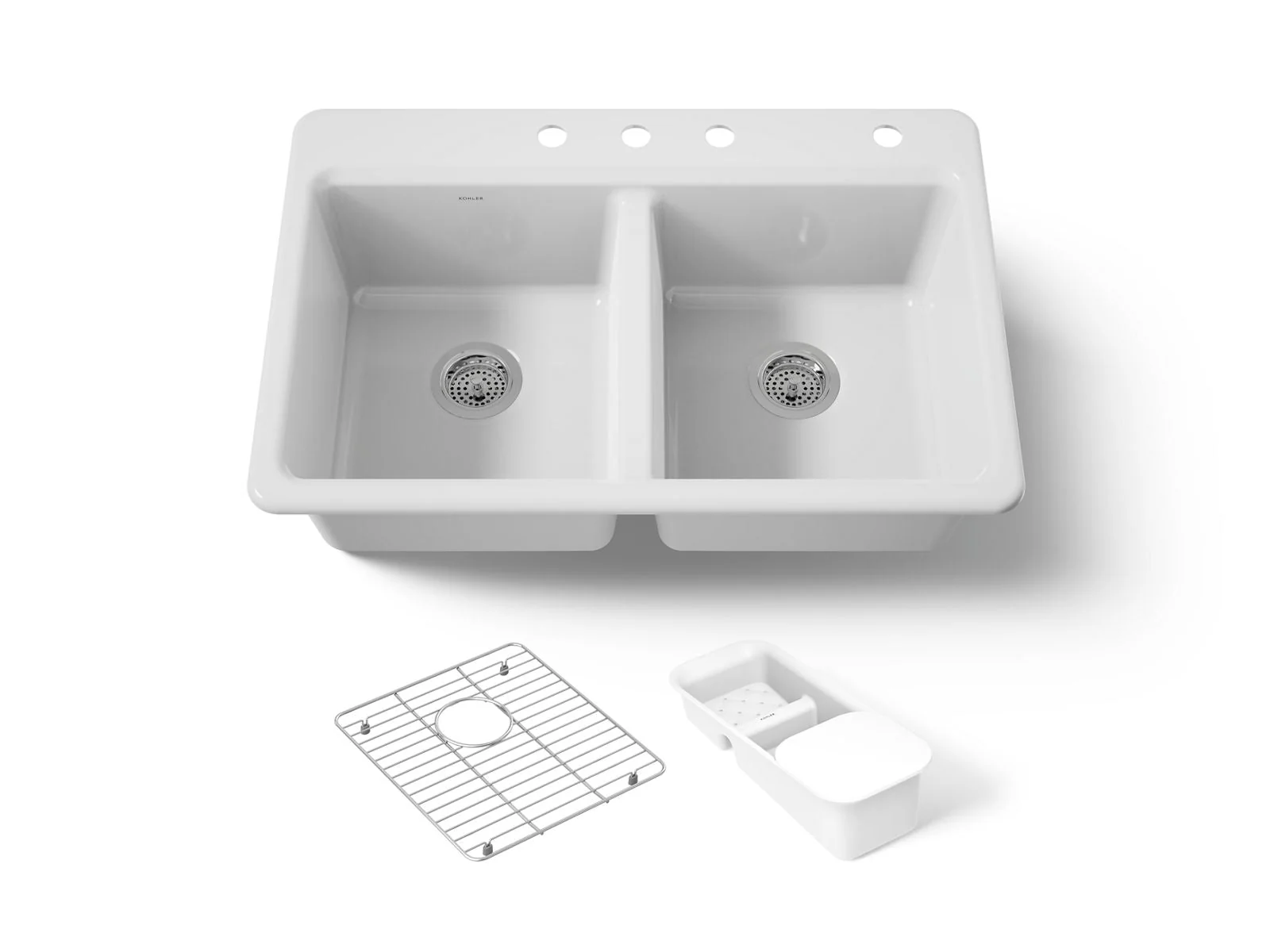 KOHLER K-8679-4A2 Riverby 33" top-mount double-bowl workstation kitchen sink - Image 5