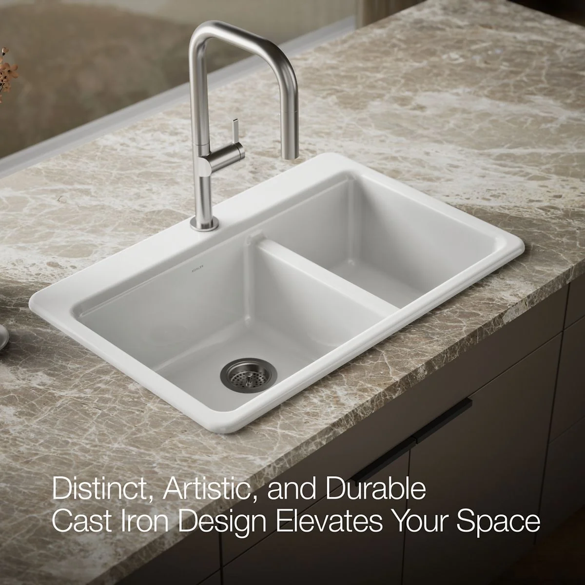 KOHLER K-8669-1A2 Riverby 33" top-mount double-bowl workstation kitchen sink - Image 13