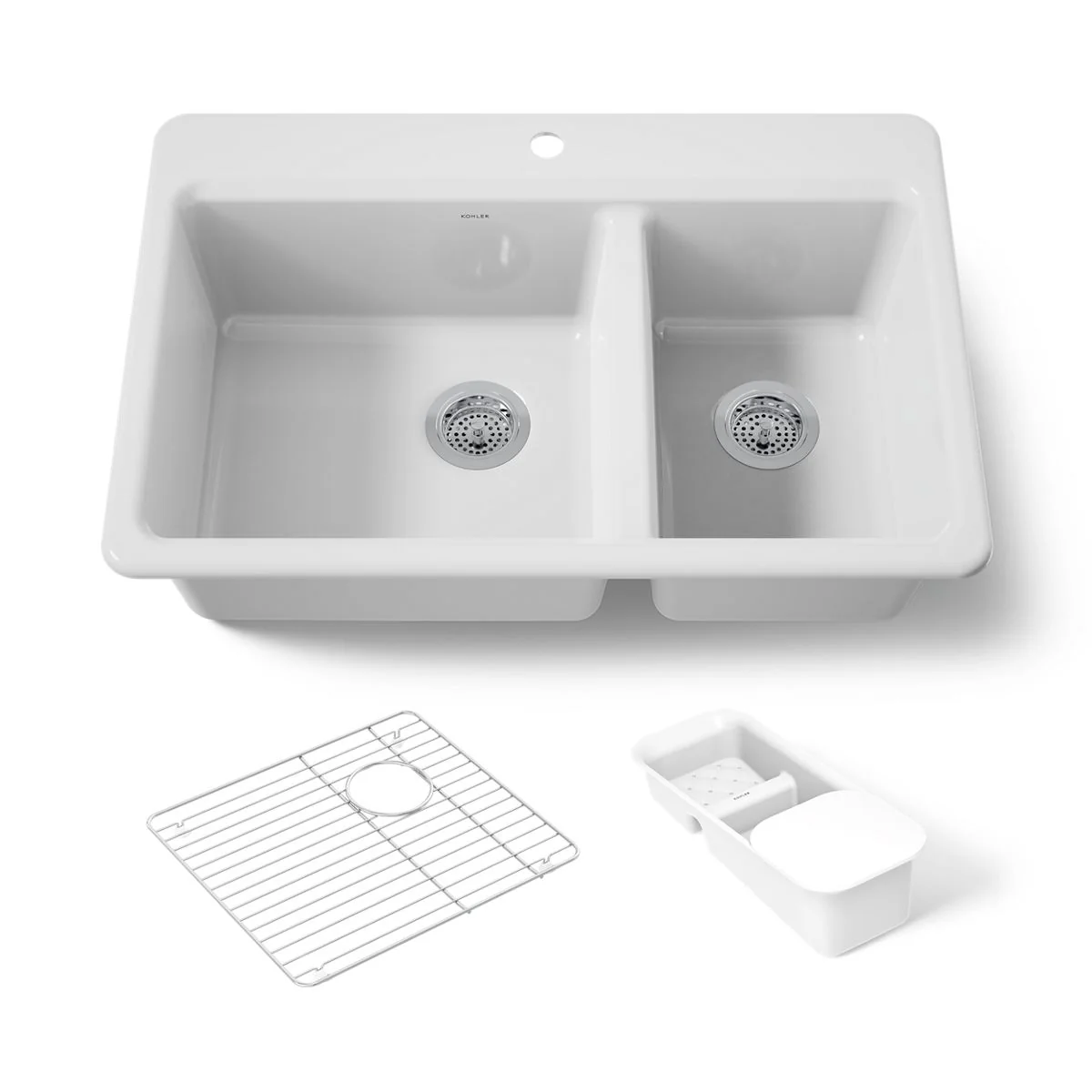 KOHLER K-8669-1A2 Riverby 33" top-mount double-bowl workstation kitchen sink - Image 14