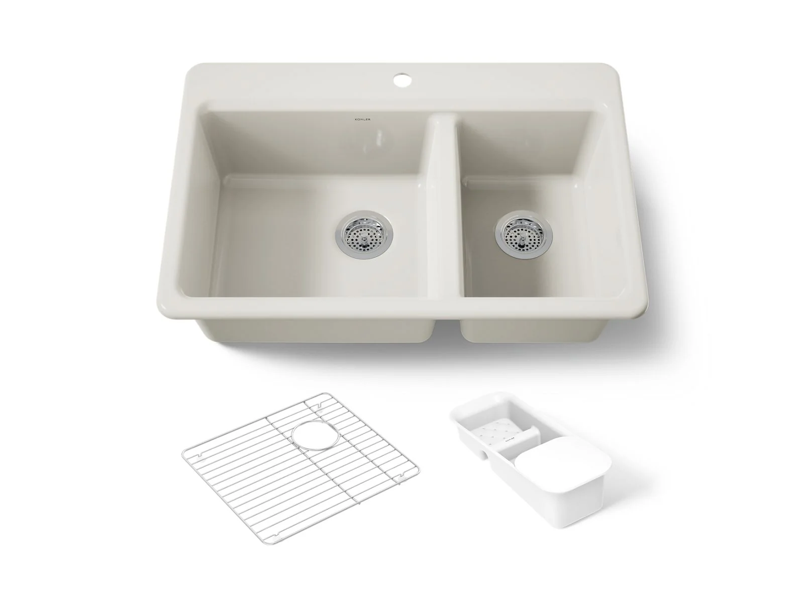 KOHLER K-8669-1A2 Riverby 33" top-mount double-bowl workstation kitchen sink - Image 15