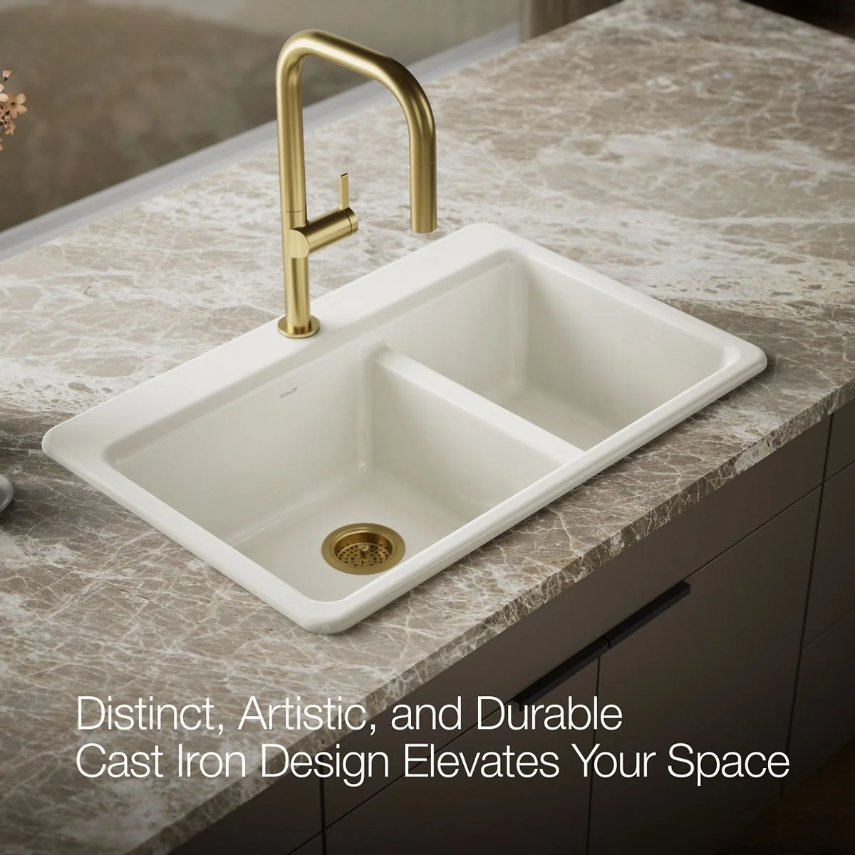 KOHLER K-8669-1A2 Riverby 33" top-mount double-bowl workstation kitchen sink - Image 18