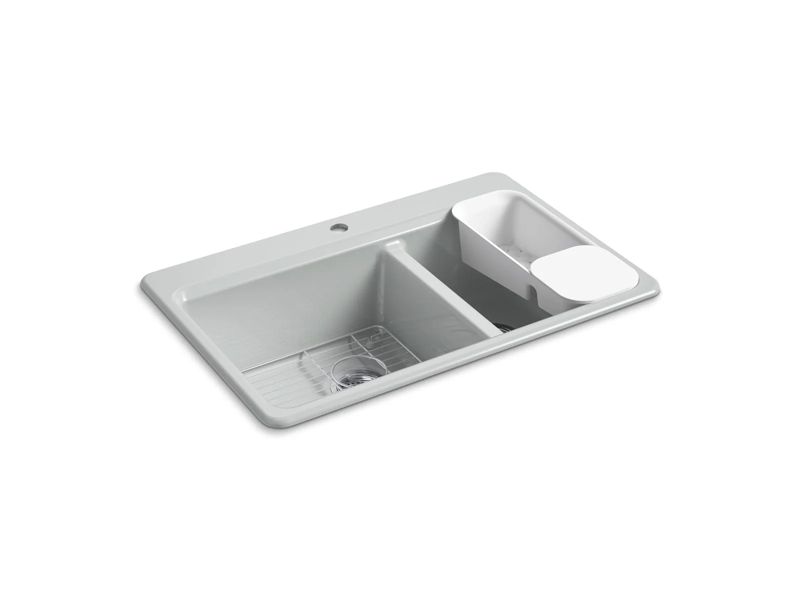 KOHLER K-8669-1A2 Riverby 33" top-mount double-bowl workstation kitchen sink - Image 20