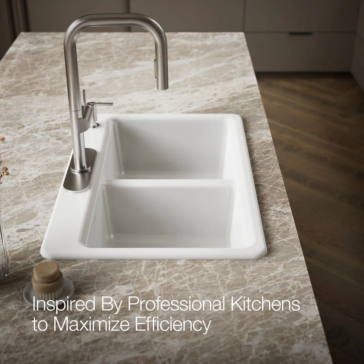 KOHLER K-8679-4A2 Riverby 33" top-mount double-bowl workstation kitchen sink - Image 8