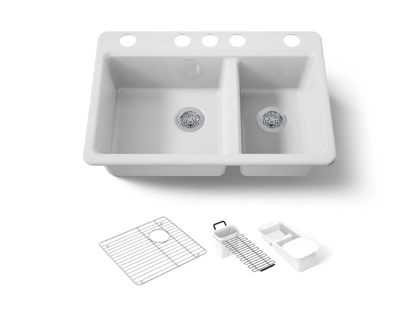 KOHLER K-8669-5UA3 Riverby 33" undermount double-bowl workstation kitchen sink - Image 10