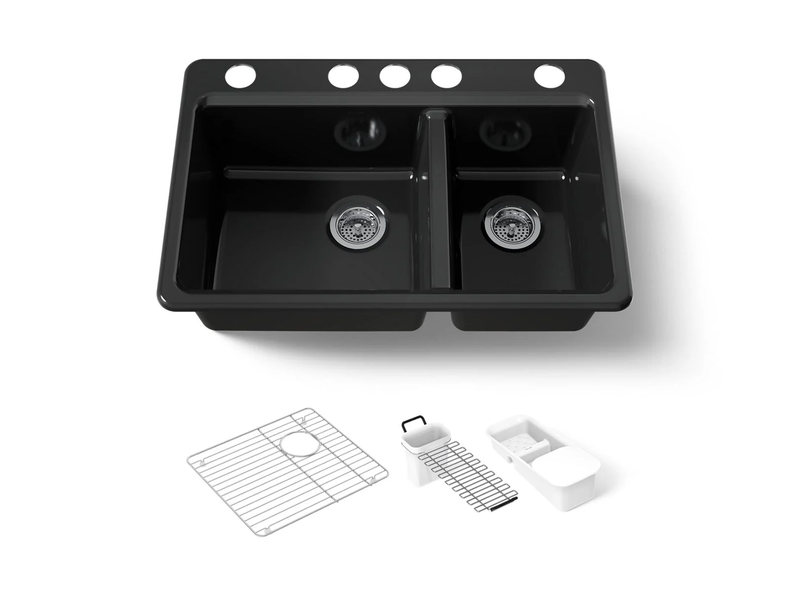 KOHLER K-8669-5UA3 Riverby 33" undermount double-bowl workstation kitchen sink - Image 16