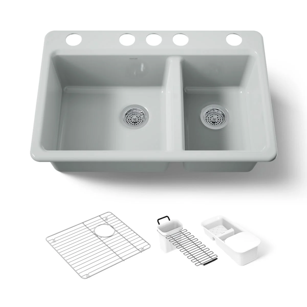 KOHLER K-8669-5UA3 Riverby 33" undermount double-bowl workstation kitchen sink - Image 25