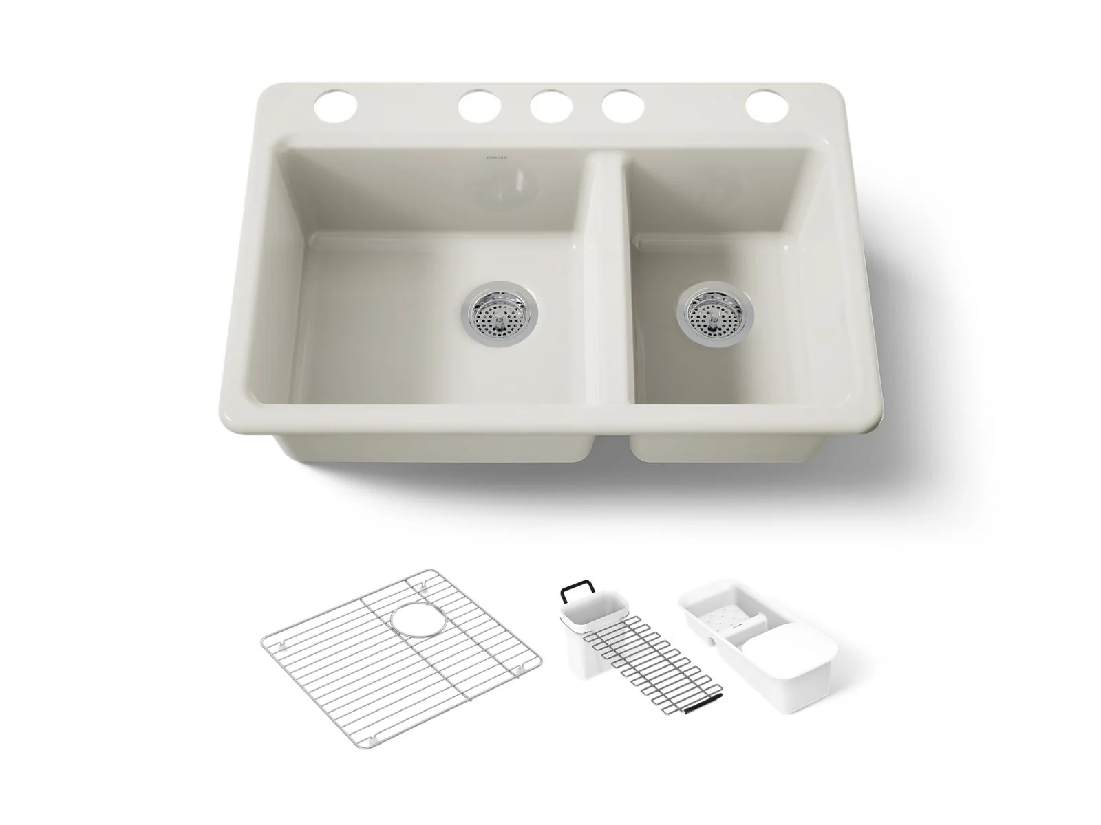 KOHLER K-8669-5UA3 Riverby 33" undermount double-bowl workstation kitchen sink - Image 26