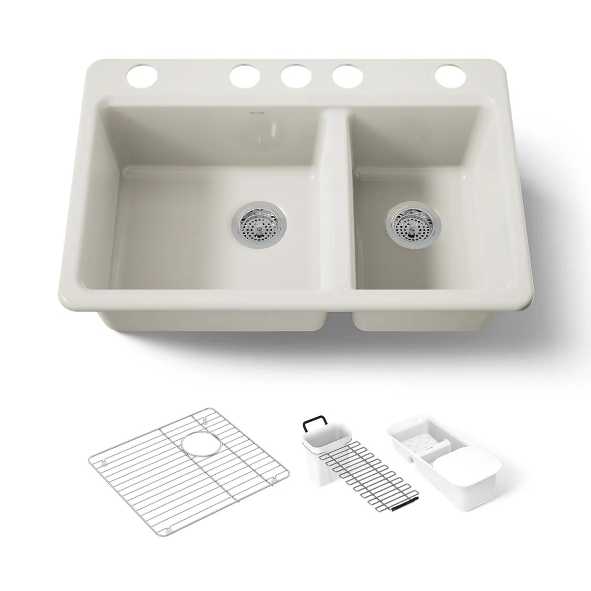 KOHLER K-8669-5UA3 Riverby 33" undermount double-bowl workstation kitchen sink - Image 30