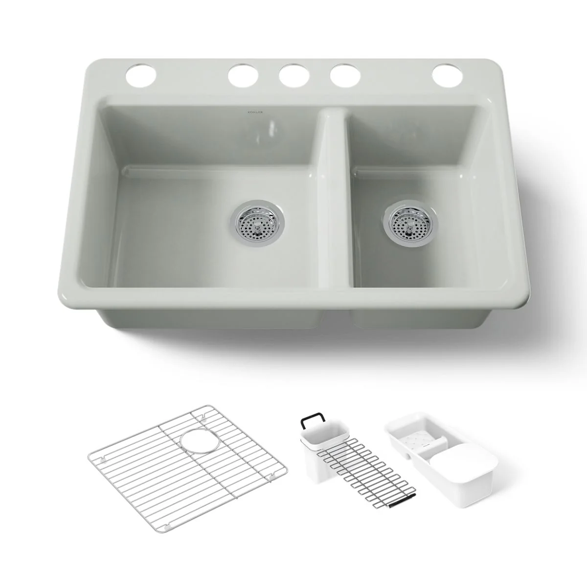KOHLER K-8669-5UA3 Riverby 33" undermount double-bowl workstation kitchen sink - Image 35