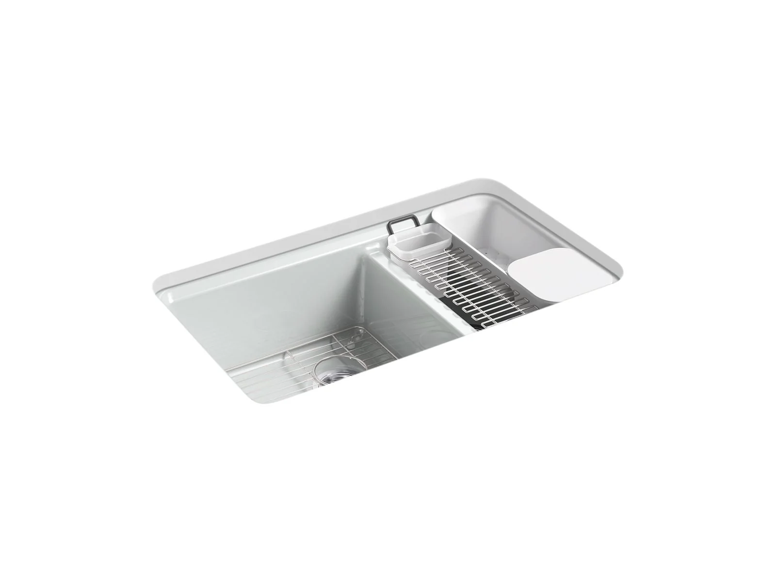 KOHLER K-8669-5UA3 Riverby 33" undermount double-bowl workstation kitchen sink - Image 4
