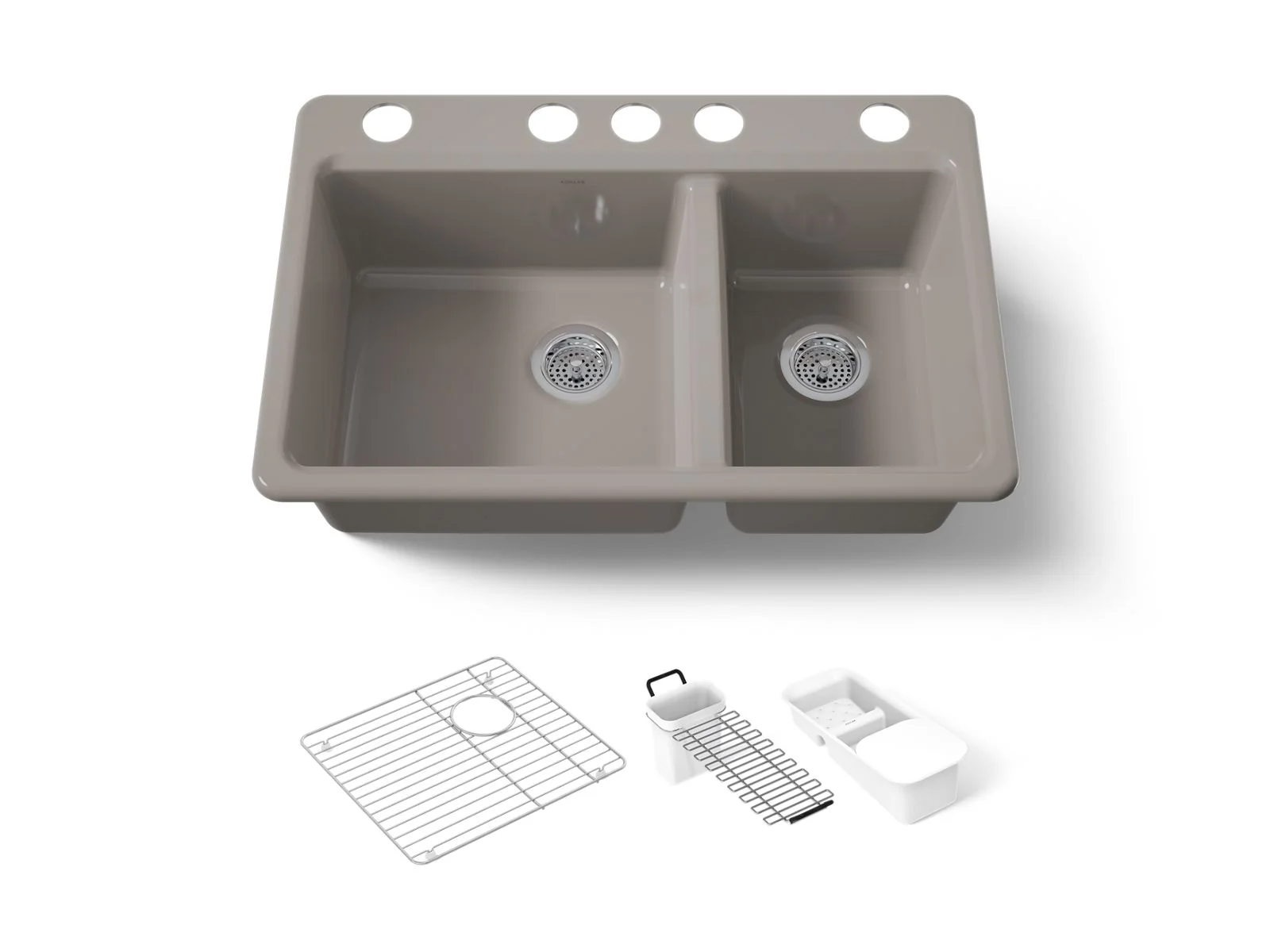 KOHLER K-8669-5UA3 Riverby 33" undermount double-bowl workstation kitchen sink - Image 41