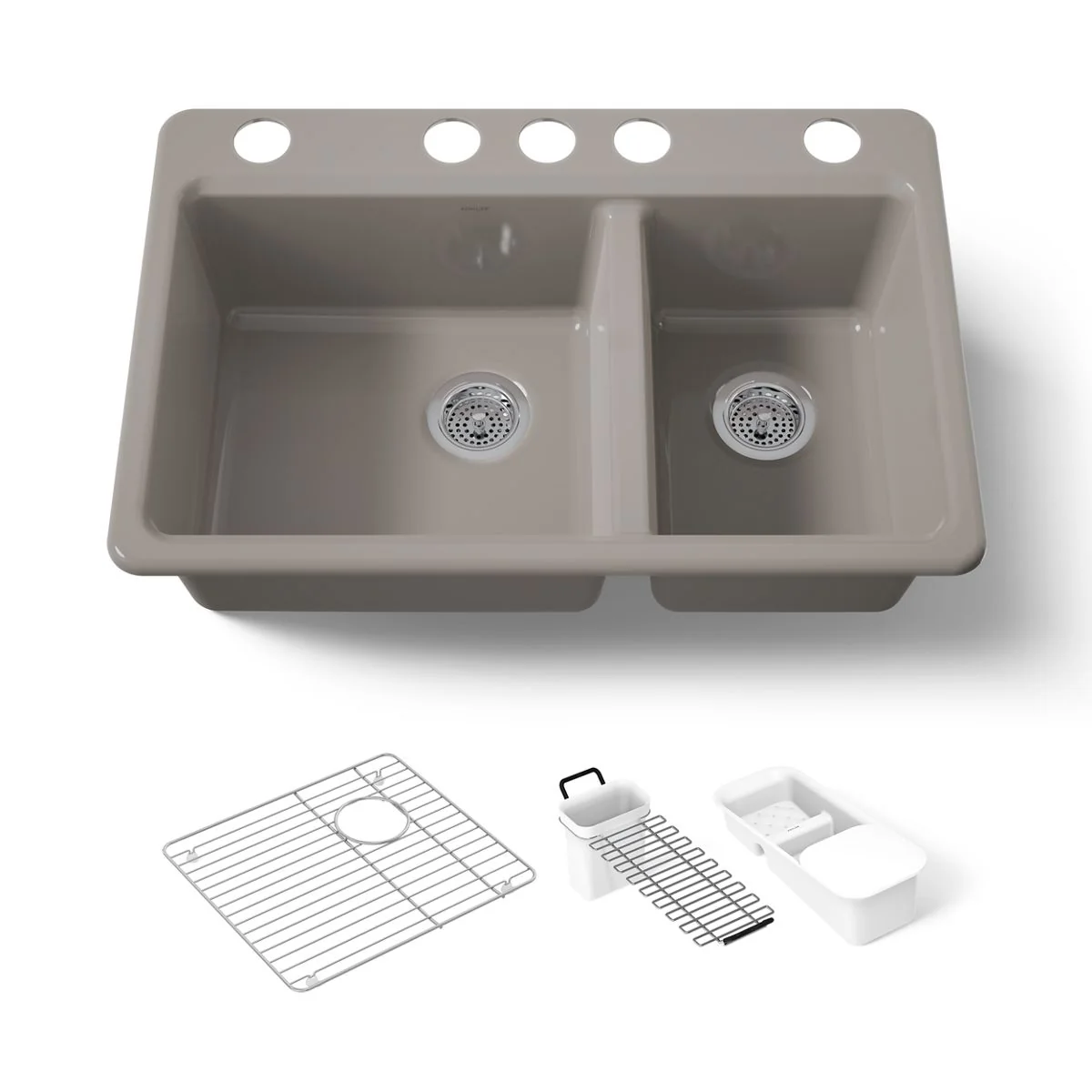 KOHLER K-8669-5UA3 Riverby 33" undermount double-bowl workstation kitchen sink - Image 45