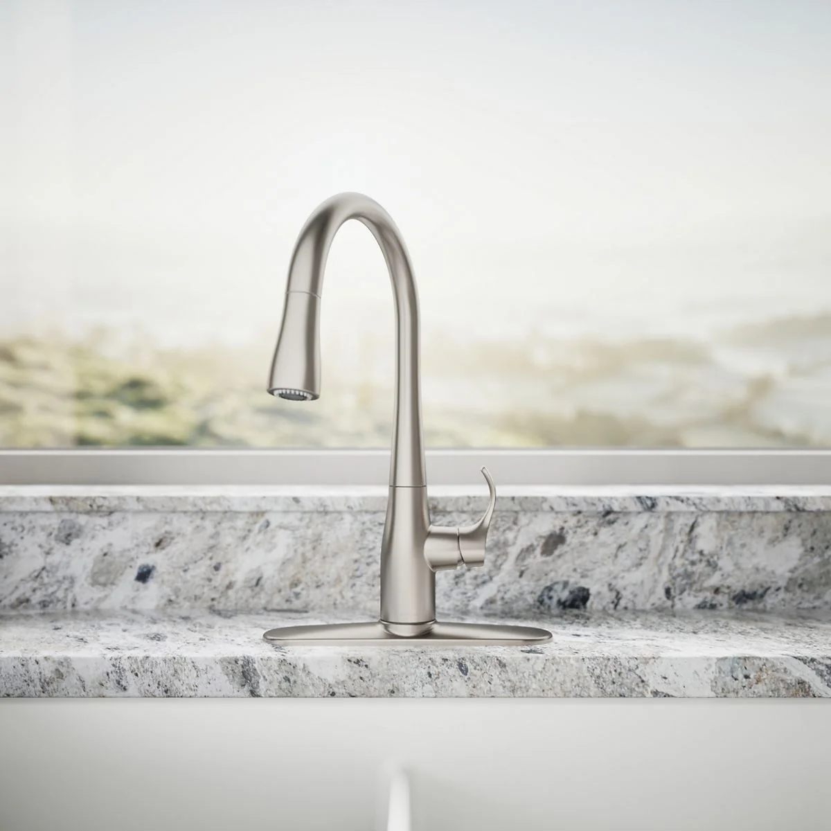 KOHLER K-597 Simplice Compact pull-down kitchen sink faucet with three-function sprayhead - Image 23