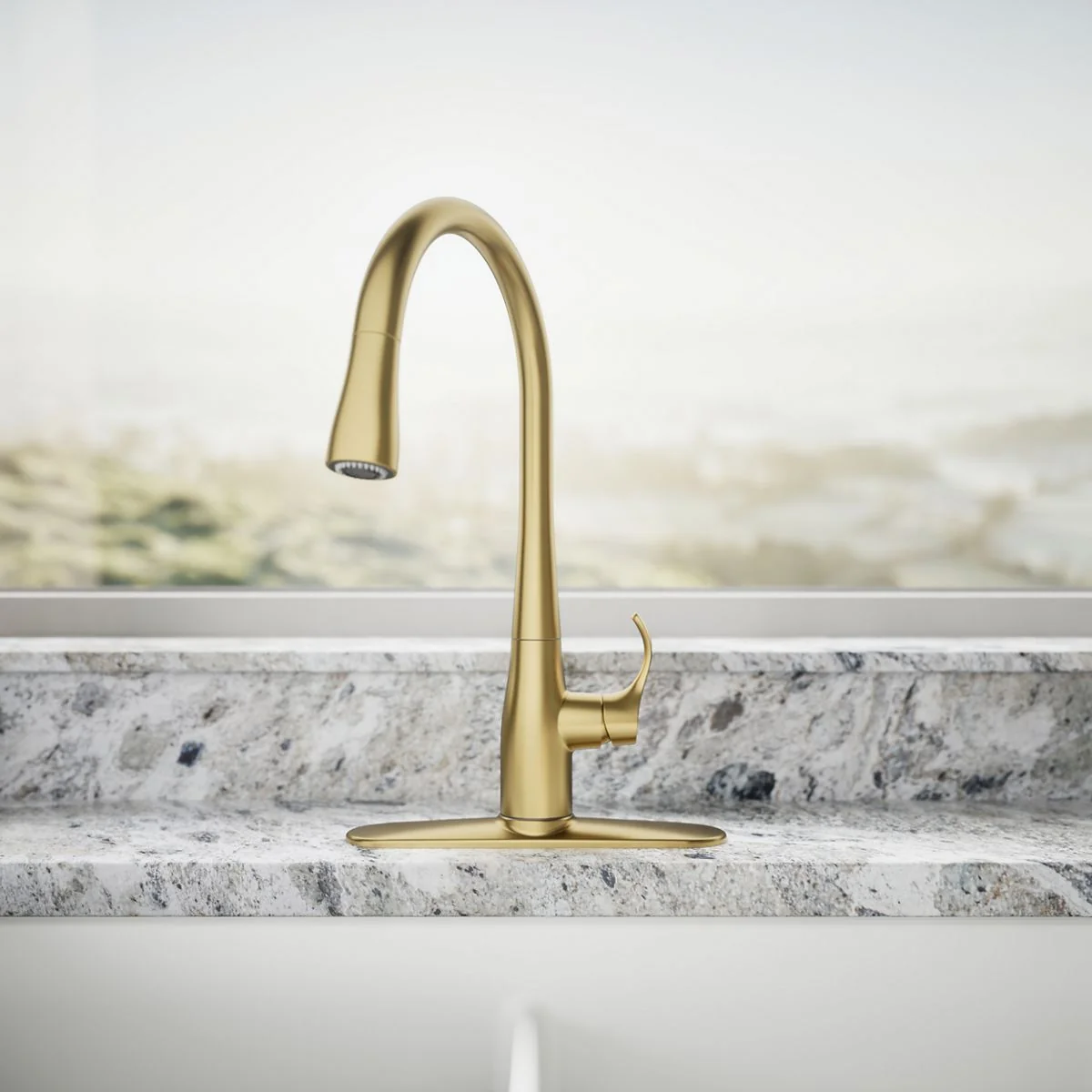 KOHLER K-596 Simplice Pull-down kitchen sink faucet with three-function sprayhead - Image 9