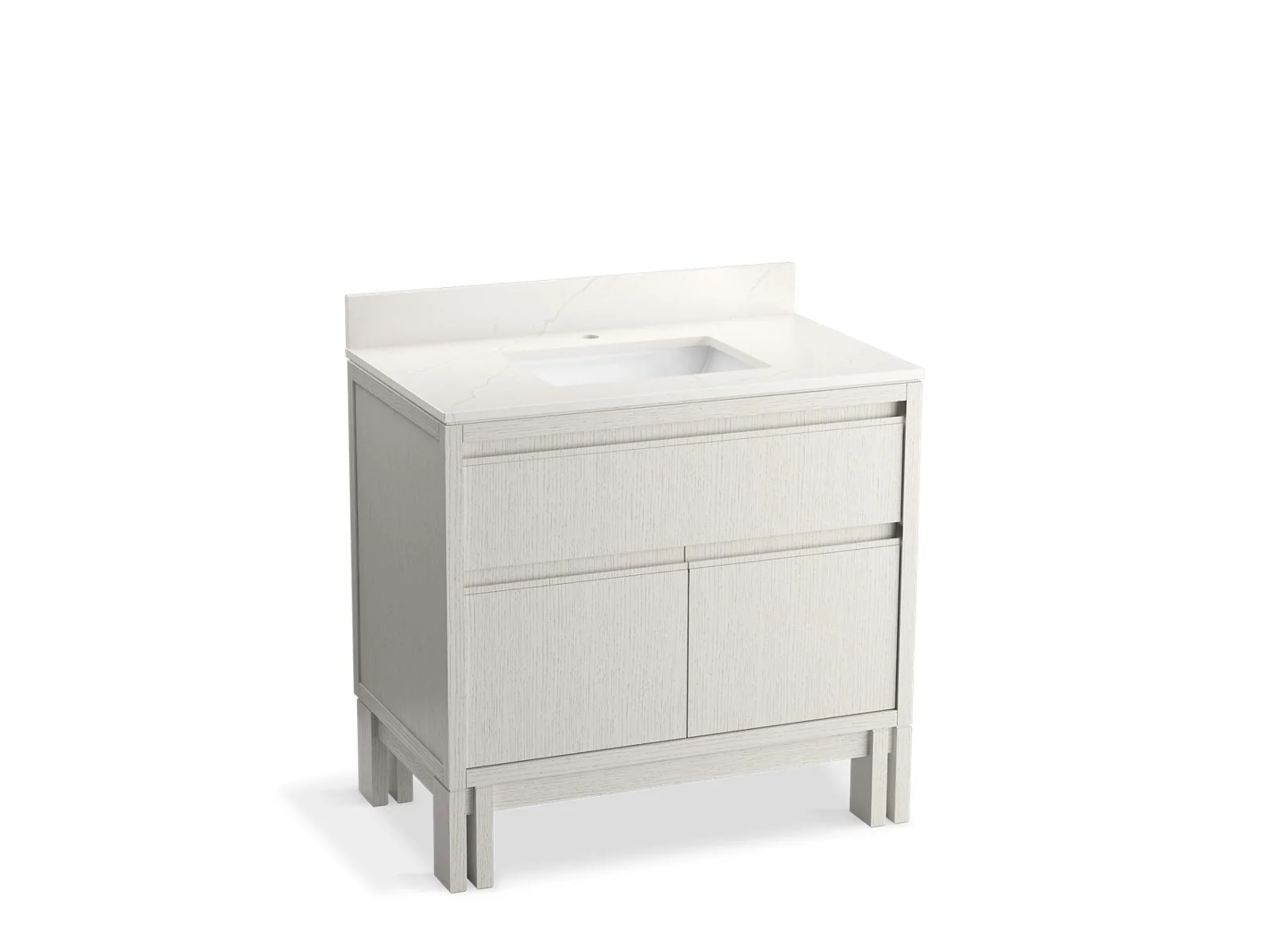 KOHLER K-32838 Solive 36" bathroom vanity cabinet with sink and quartz top - Image 2