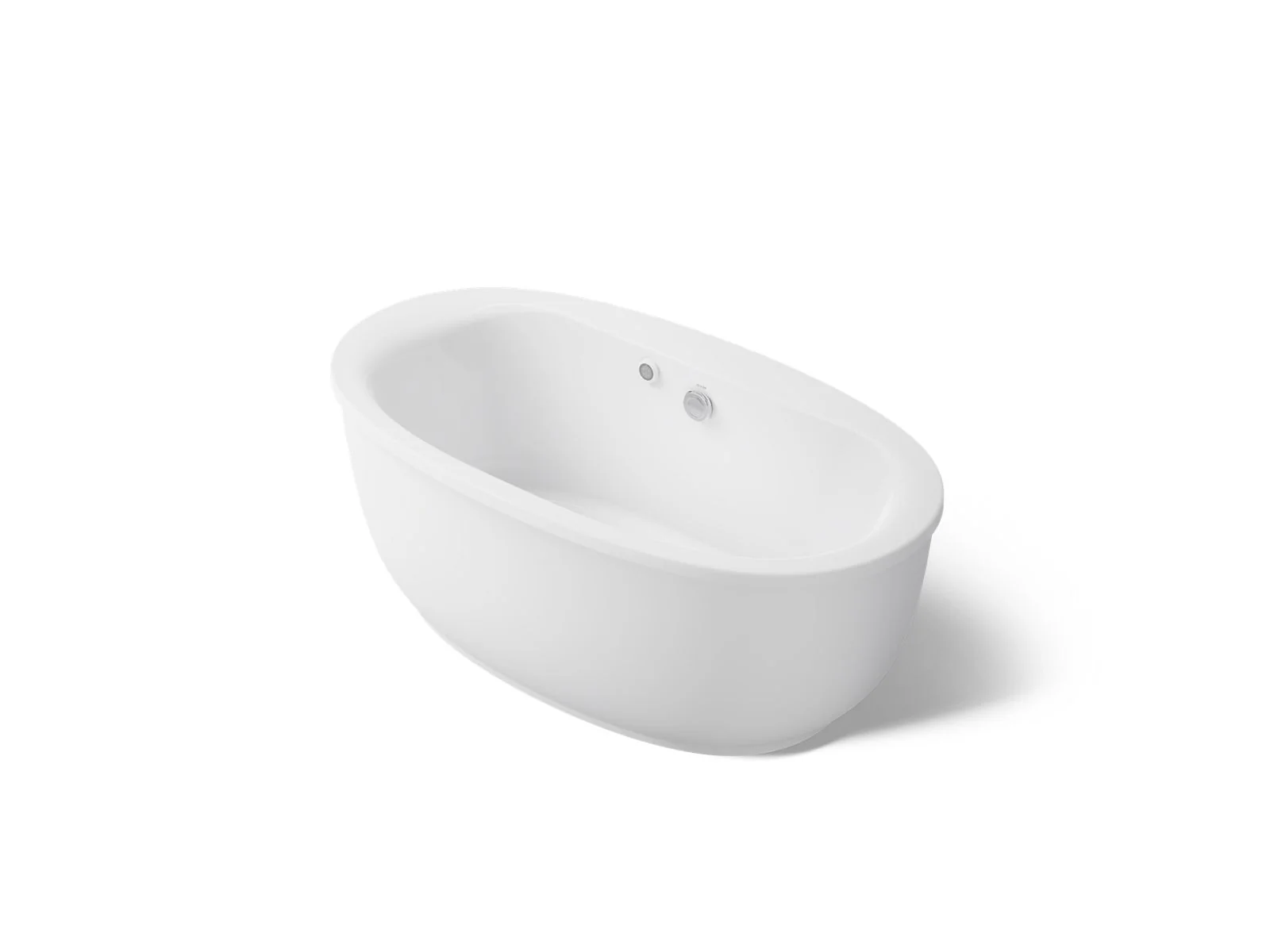 KOHLER K-6369-W1 Sunstruck 65-1/2" x 35-1/2" oval freestanding bath with Bask heated surface and fluted shroud - Image 2