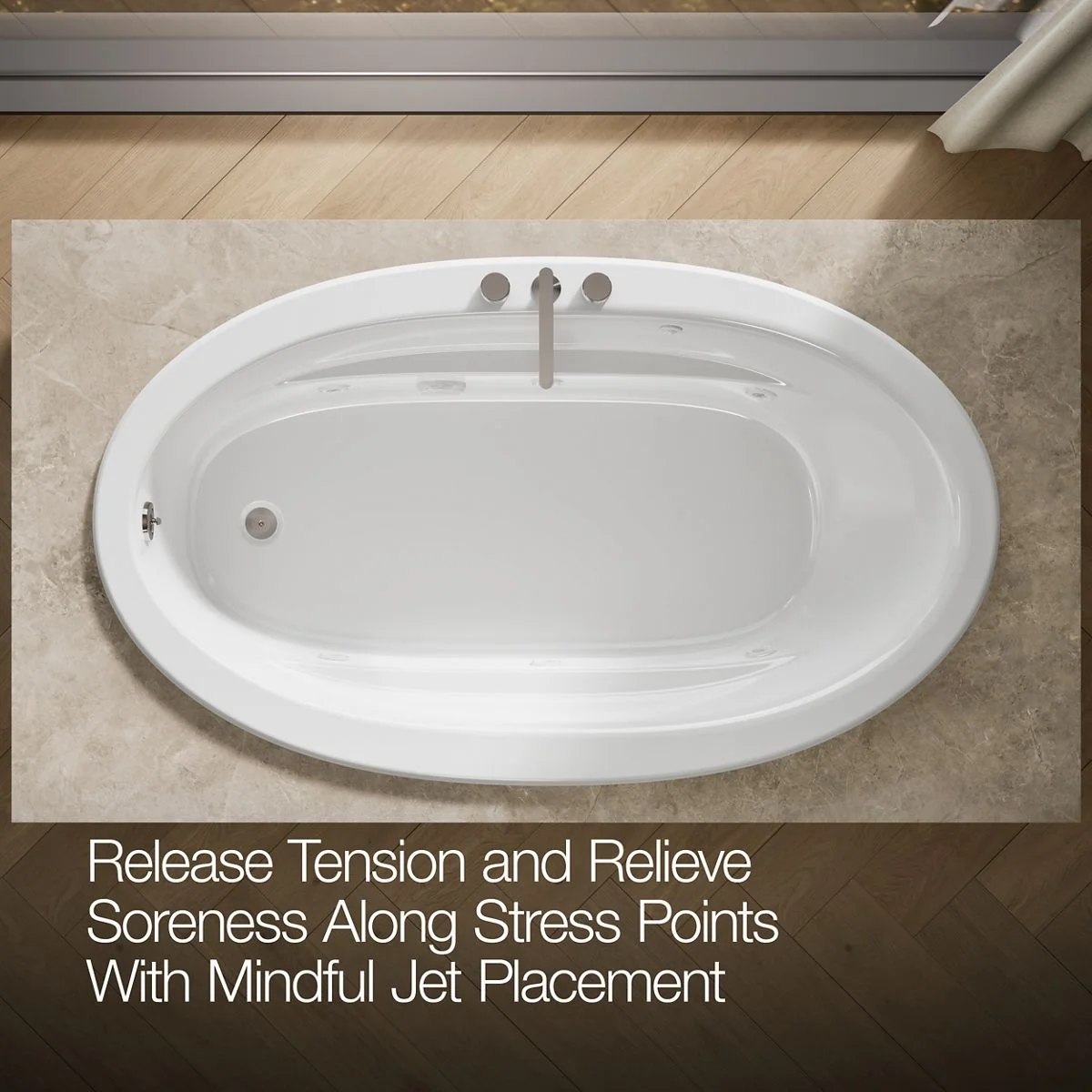 KOHLER K-1164 Sunward 72" x 42" drop-in whirlpool bath - Image 7