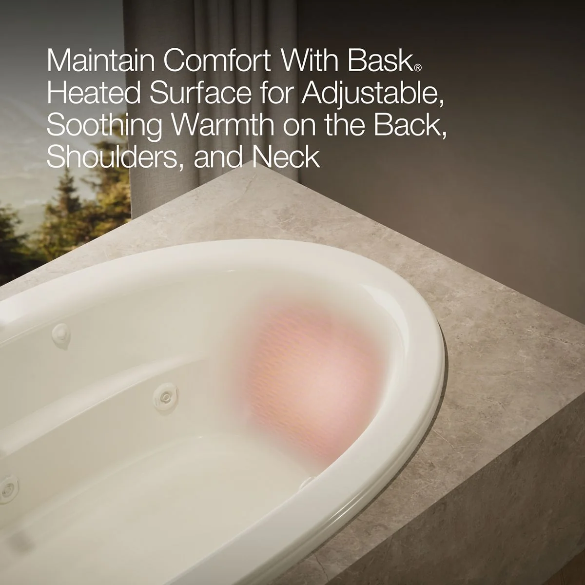 KOHLER K-1164-W1 Sunward 72" x 42" drop-in whirlpool bath with Bask heated surface - Image 12