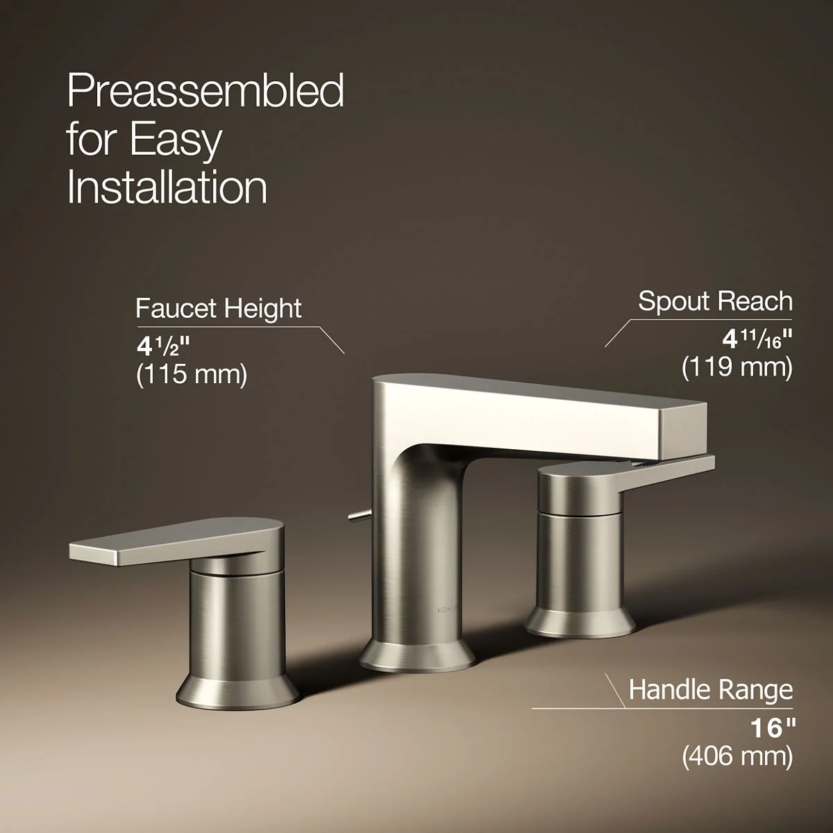 KOHLER K-97100-4 Taut Widespread bathroom sink faucet, 1.2 gpm - Image 17
