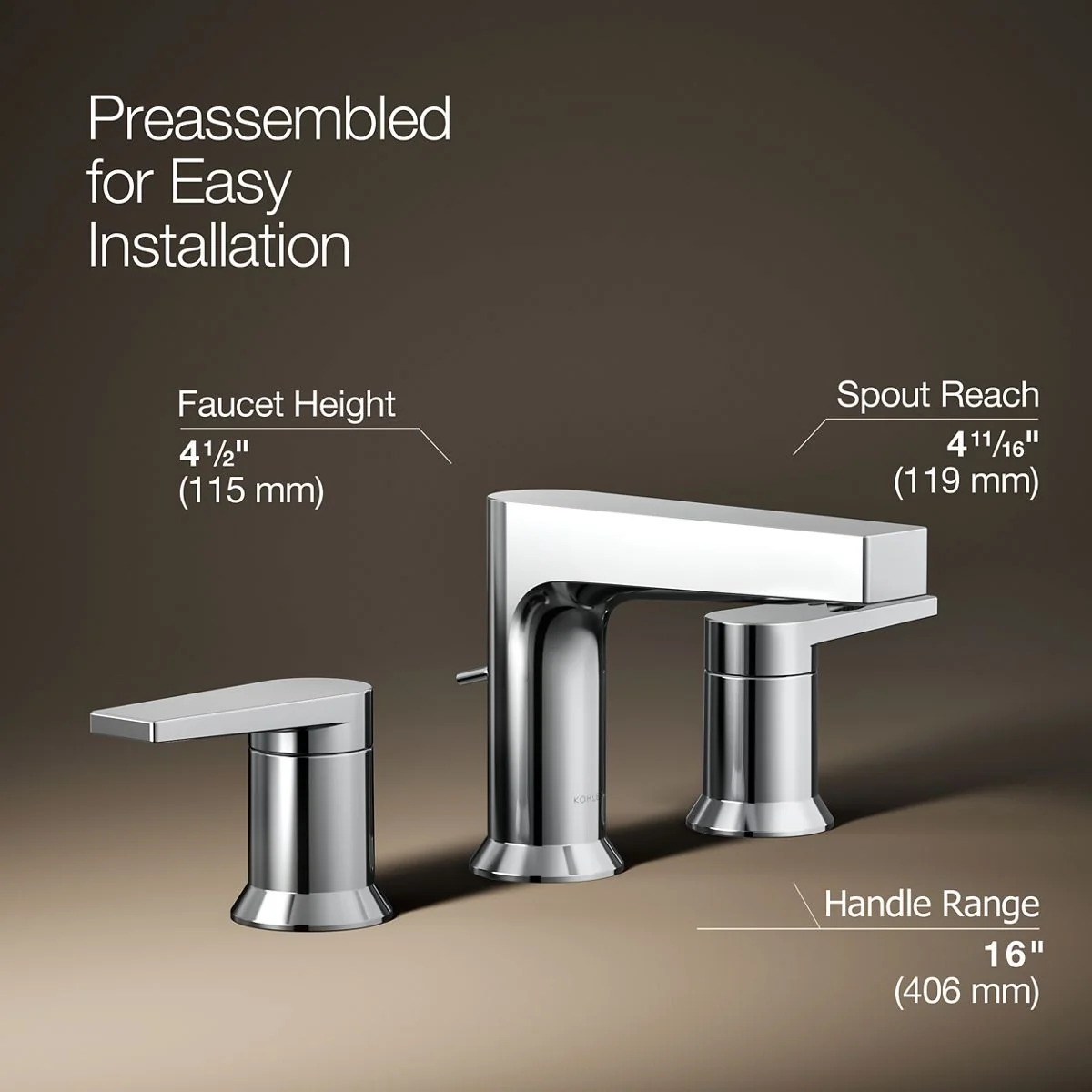 KOHLER K-97100-4 Taut Widespread bathroom sink faucet, 1.2 gpm - Image 22