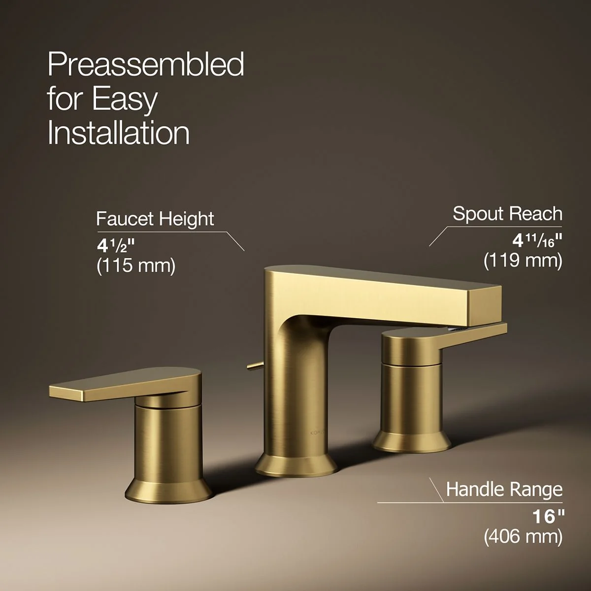 KOHLER K-97100-4 Taut Widespread bathroom sink faucet, 1.2 gpm - Image 7