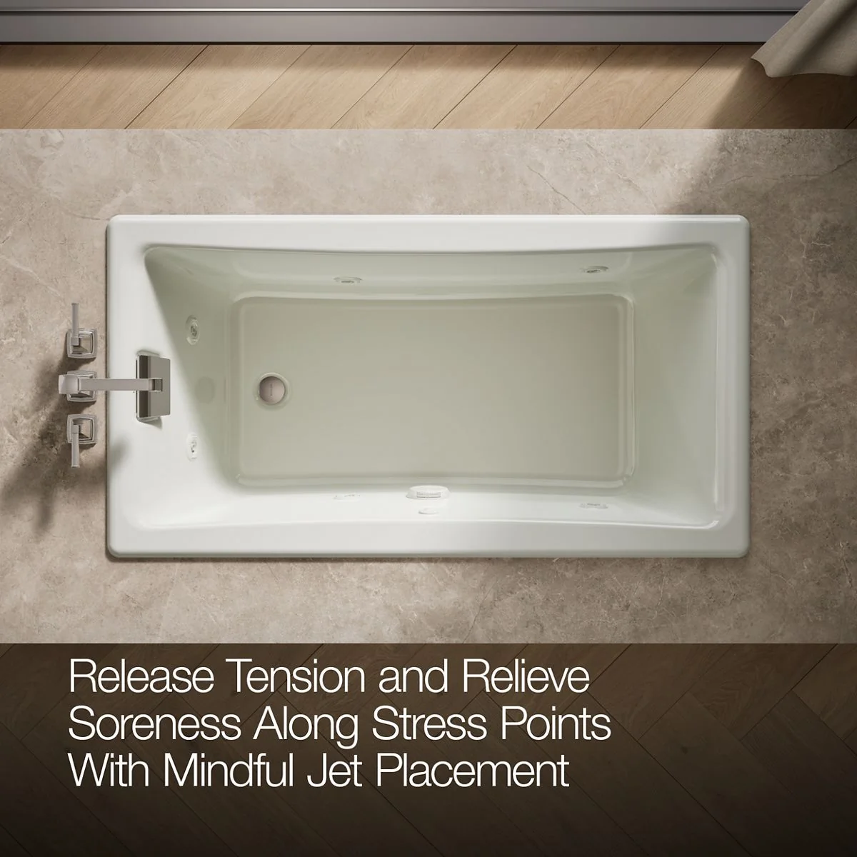 KOHLER K-852-JHE Tea-for-Two 60" x 32" drop-in/undermount whirlpool bath - Image 23