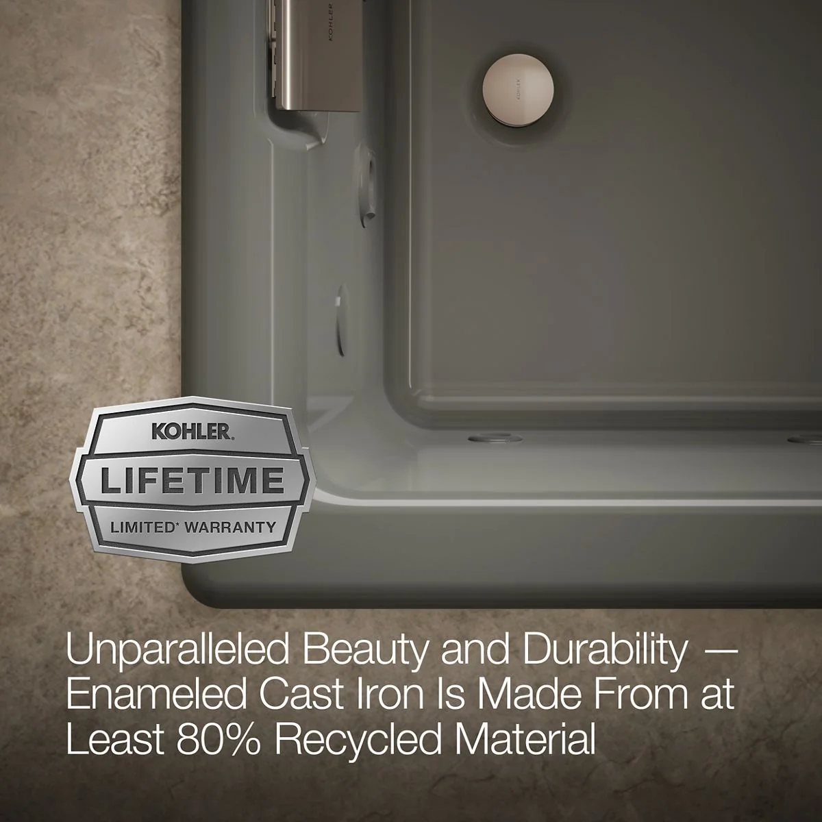 KOHLER K-856-V Tea-for-Two 66" x 36" drop-in Effervescence whirlpool bath - Image 19