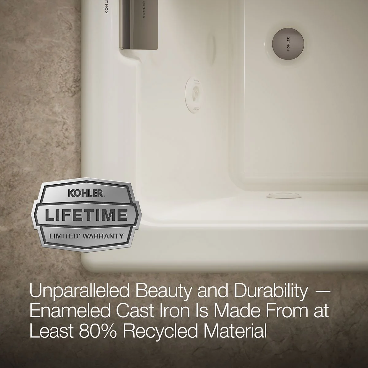 KOHLER K-856-JHE Tea-for-Two 66" x 36" drop-in/undermount whirlpool bath - Image 19