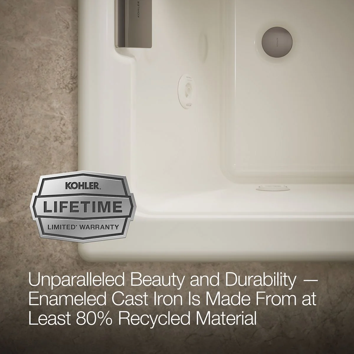 KOHLER K-856-JH Tea-for-Two 66" x 36" drop-in/undermount whirlpool bath - Image 19