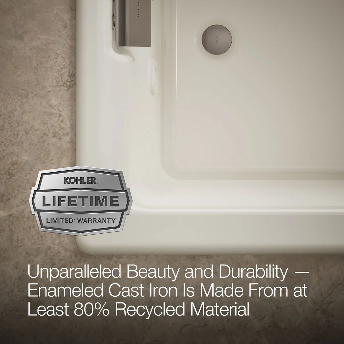 KOHLER K-856-M Tea-for-Two 66" x 36" drop-in whirlpool bath - Image 24