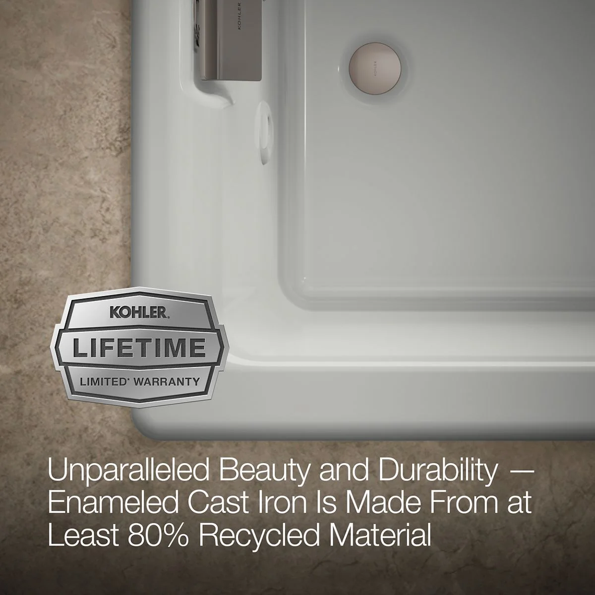 KOHLER K-856-M Tea-for-Two 66" x 36" drop-in whirlpool bath - Image 29