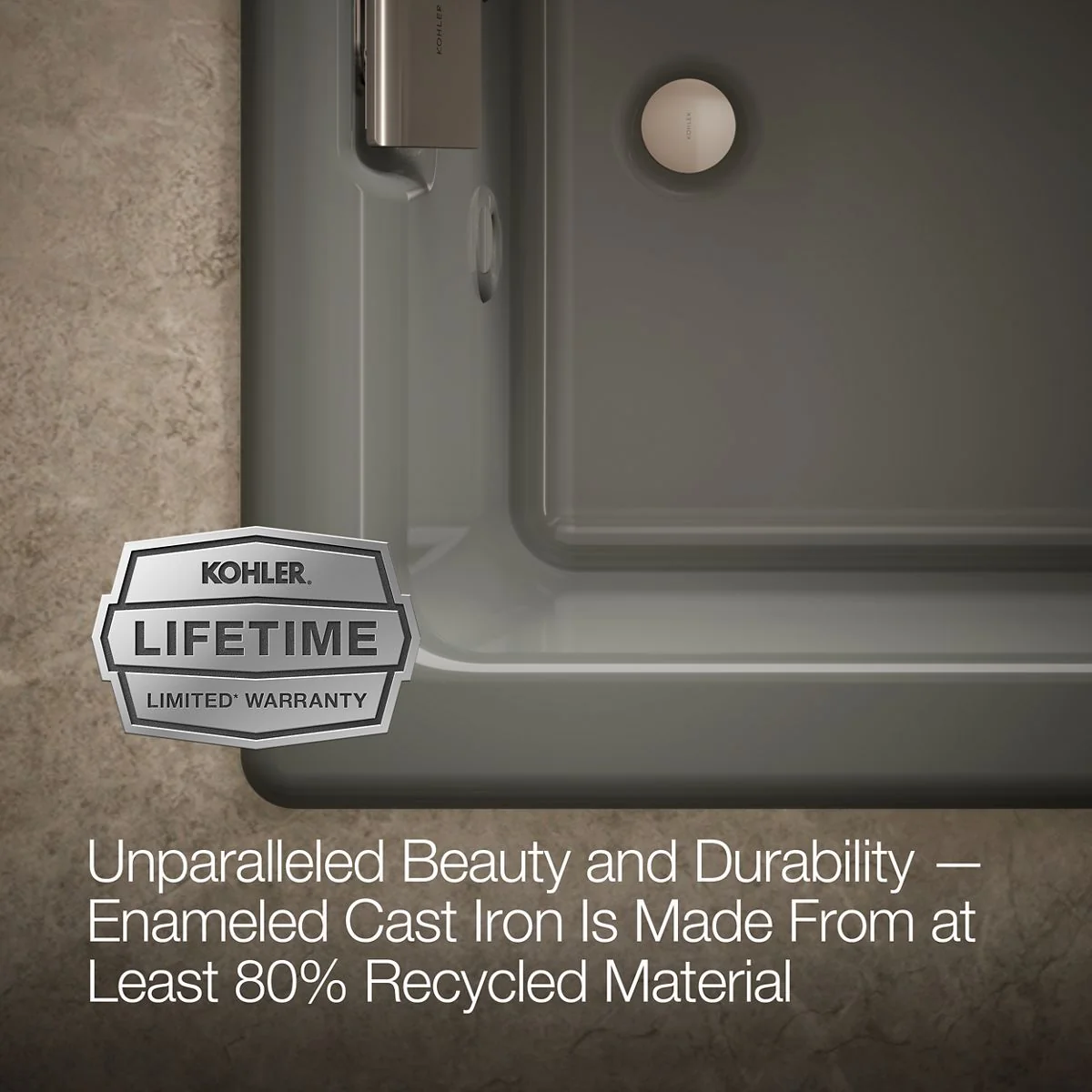 KOHLER K-856-M Tea-for-Two 66" x 36" drop-in whirlpool bath - Image 34