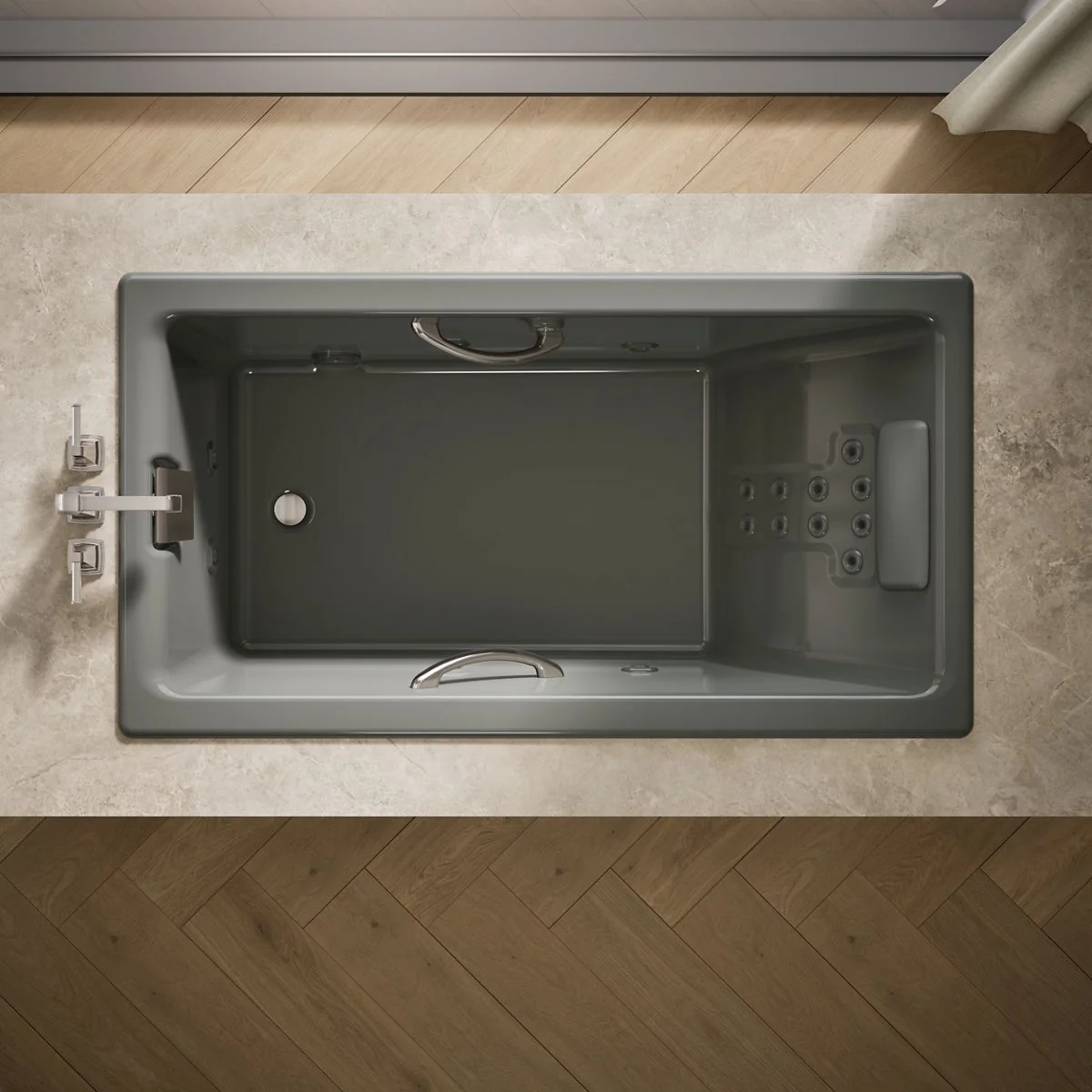 KOHLER K-856-M Tea-for-Two 66" x 36" drop-in whirlpool bath - Image 36