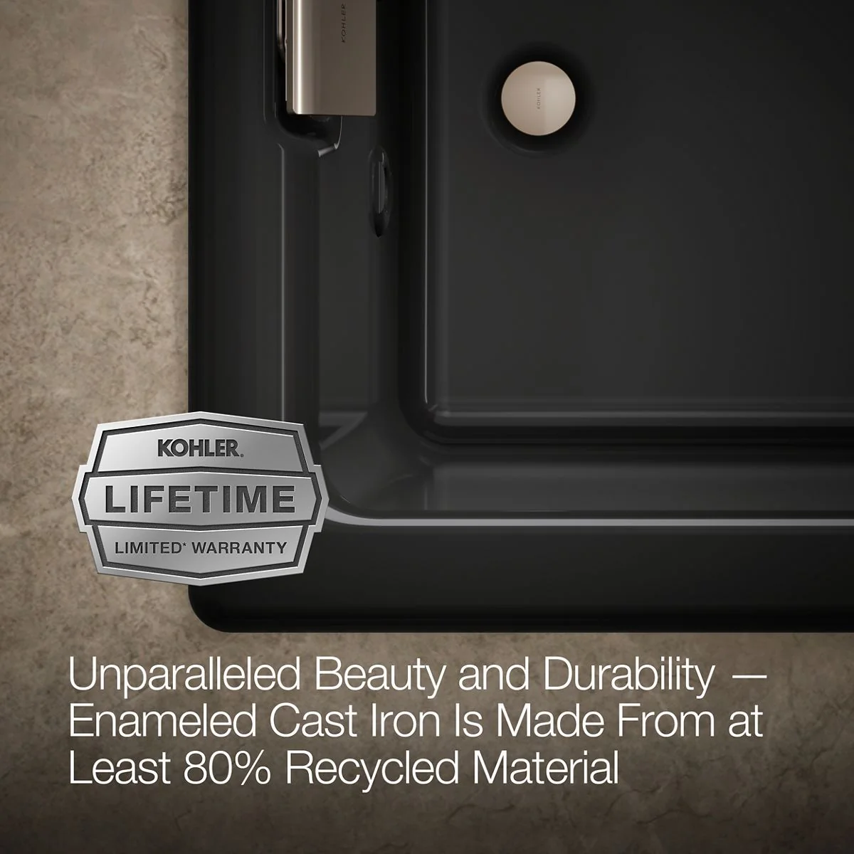 KOHLER K-856-M Tea-for-Two 66" x 36" drop-in whirlpool bath - Image 9