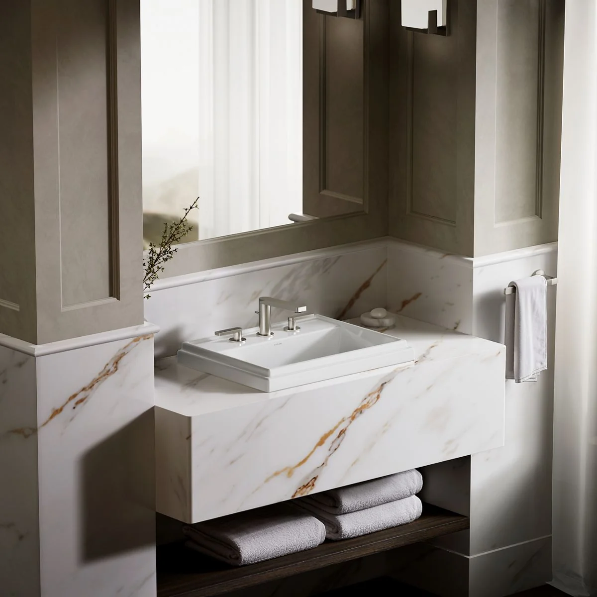 KOHLER K-2991-8 Tresham 21-3/4" rectangular drop-in bathroom sink - Image 5