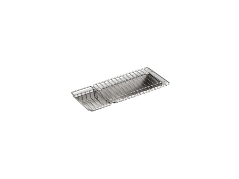 KOHLER K-3154-NA Undertone 22" x 8-1/4" x 5-1/4" Undermount single-bowl trough kitchen sink, includes wire basket and rack