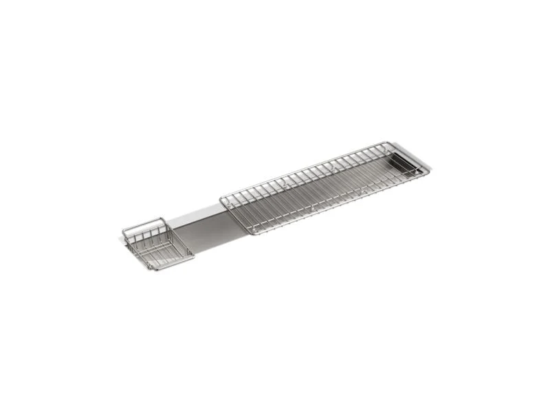 KOHLER K-3156-NA Undertone 43" x 8-1/4" x 6-5/16" Undermount single-bowl trough kitchen sink, includes wire basket and rack