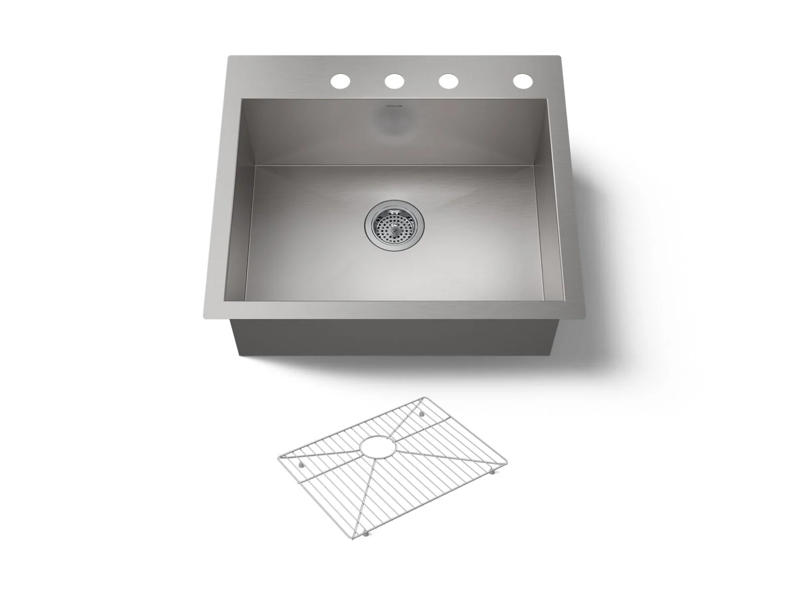 KOHLER K-3822-4 Vault 25" top-/undermount single-bowl kitchen sink - Image 2
