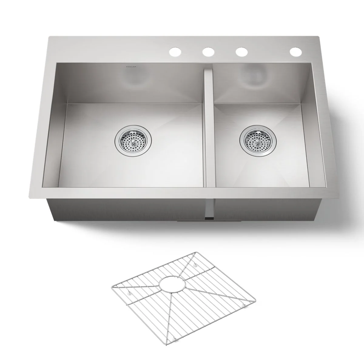 KOHLER K-3823-4 Vault 33" top-/undermount double-bowl kitchen sink - Image 5