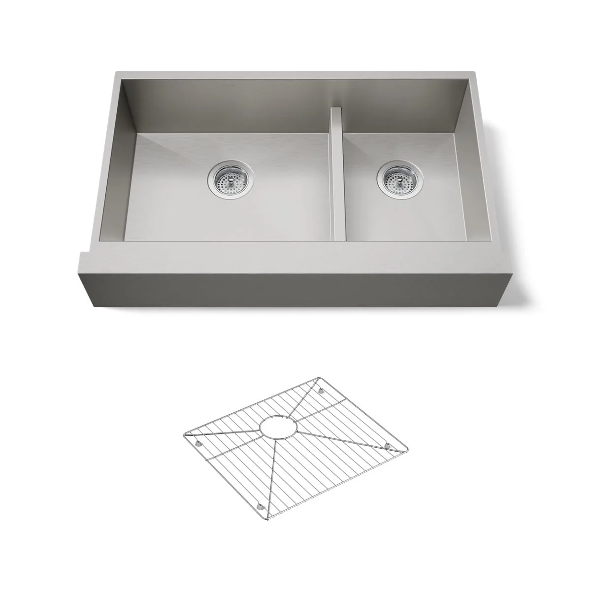 KOHLER K-3945 Vault Smart Divide 35-1/2" undermount double-bowl farmhouse kitchen sink - Image 6