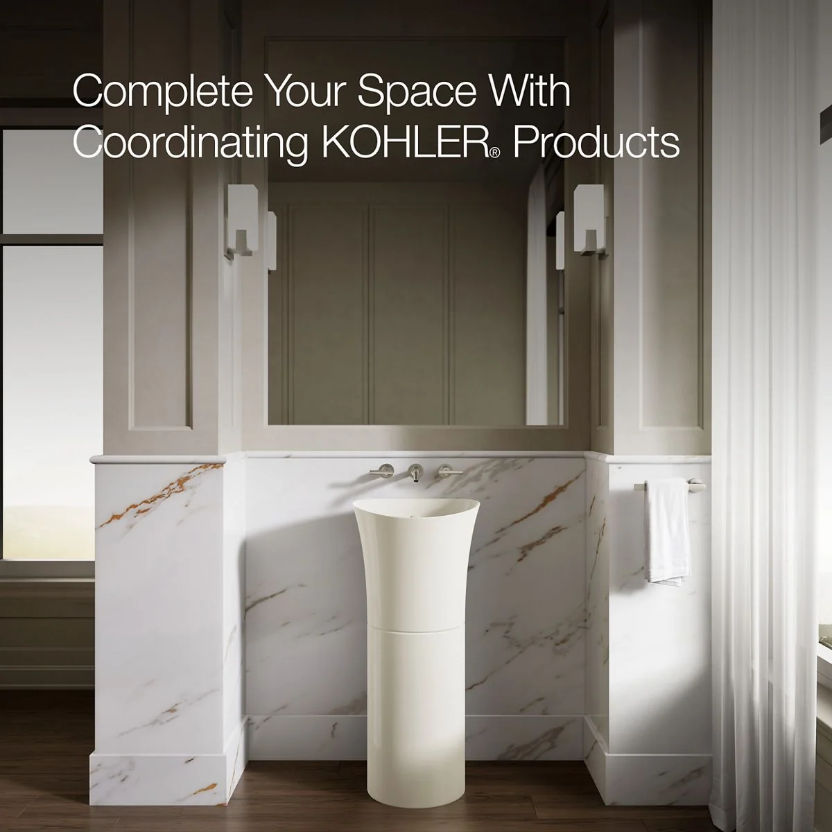KOHLER K-20702 Veil 12-1/4" pedestal bathroom sink - Image 6